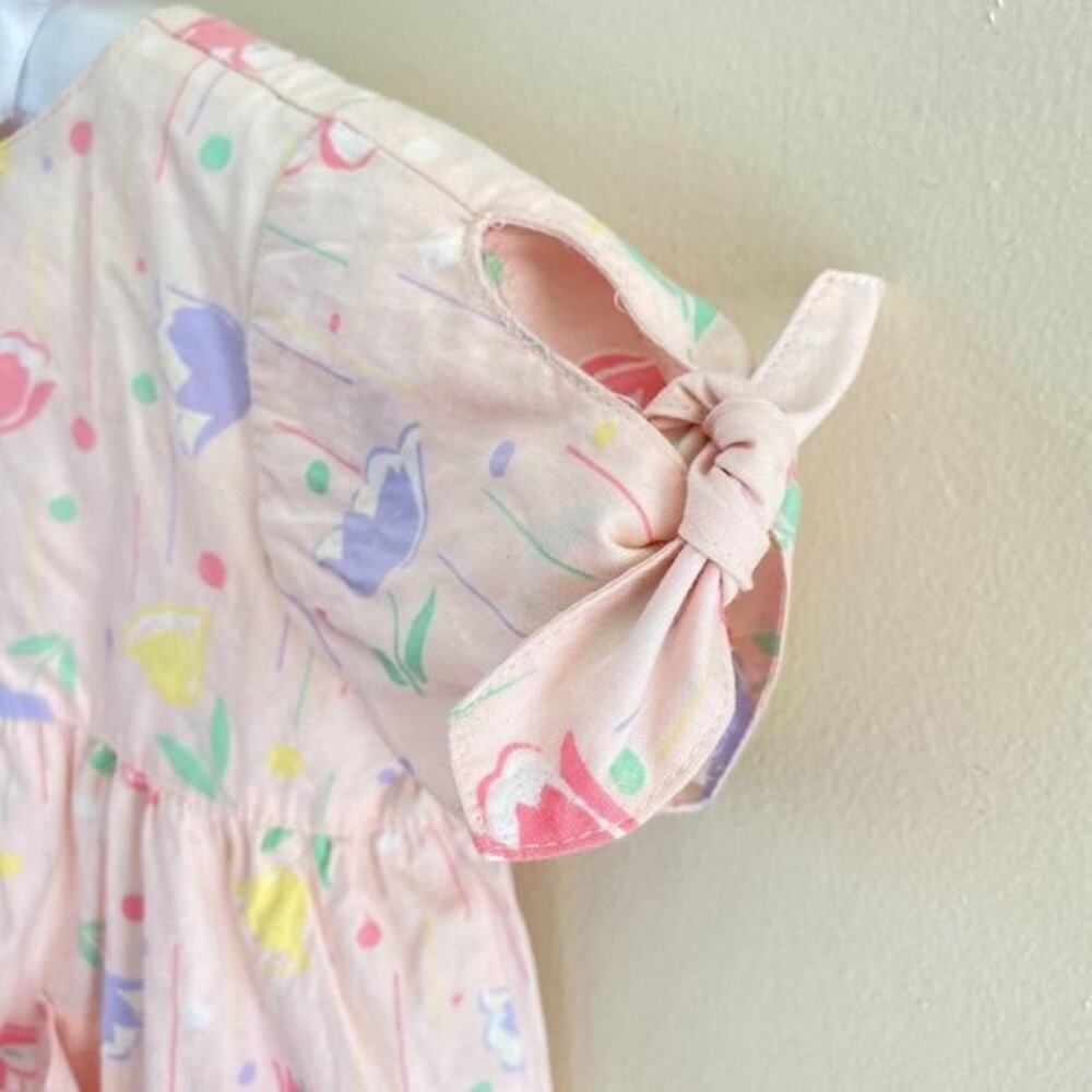 Vintage Mine Alone Pink Floral Jumpsuit 3-6 Months - Picture 3 of 10
